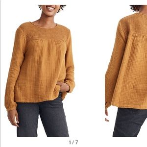 Madewell smocked swing top